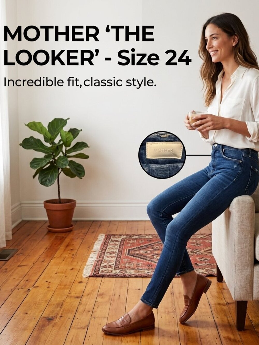 MOTHER The Looker Jeans "Turn Of The Tide"   Size 24